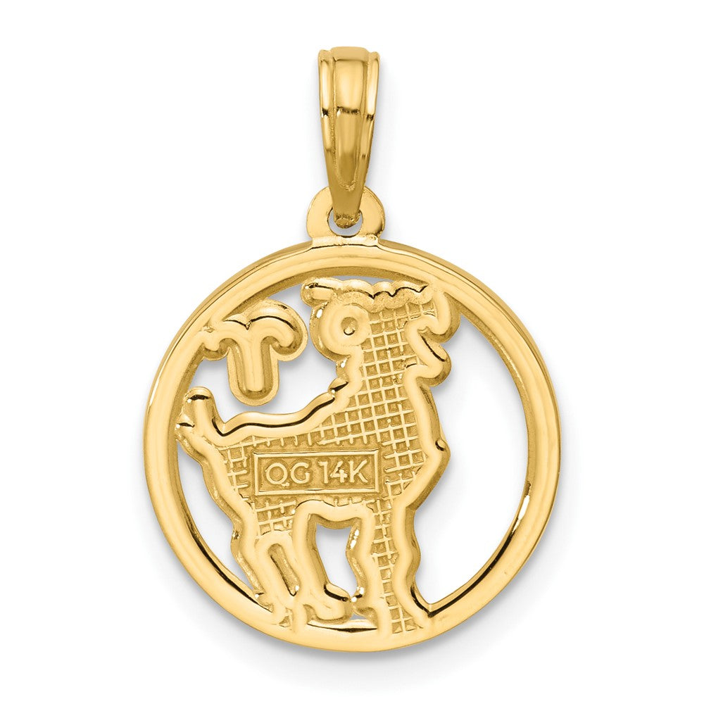 Charlie & Co Jewelry | 14k Polished Round Aries Pendant - Model D5740
