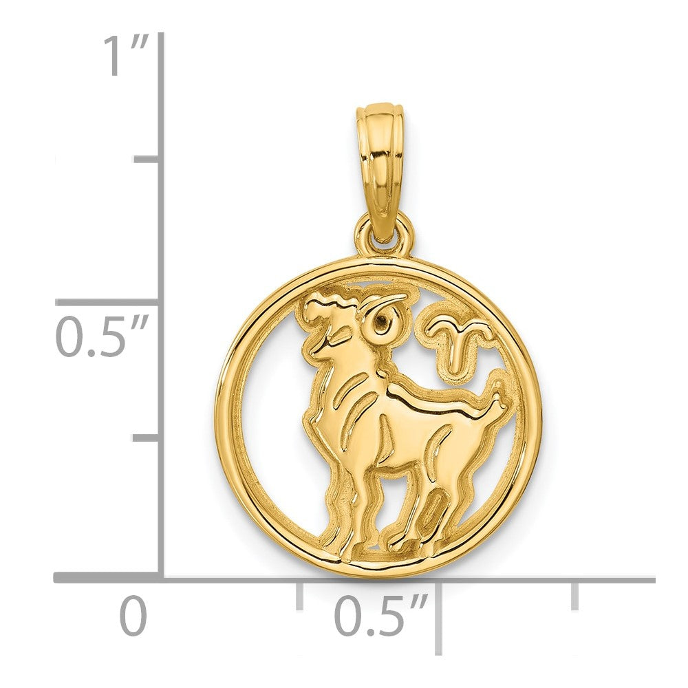 Charlie & Co Jewelry | 14k Polished Round Aries Pendant - Model D5740