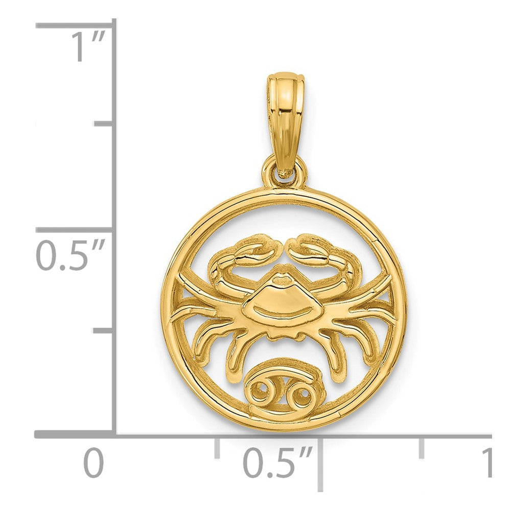 Charlie & Co Jewelry | 14k Polished Round Cancer Pendant - Model D5741