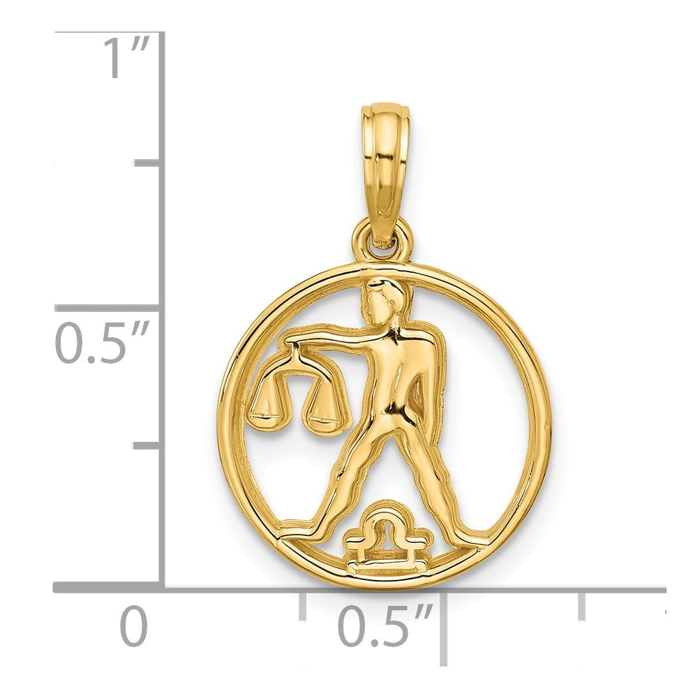 Charlie & Co Jewelry | 14k Polished Round Libra Pendant - Model D5742