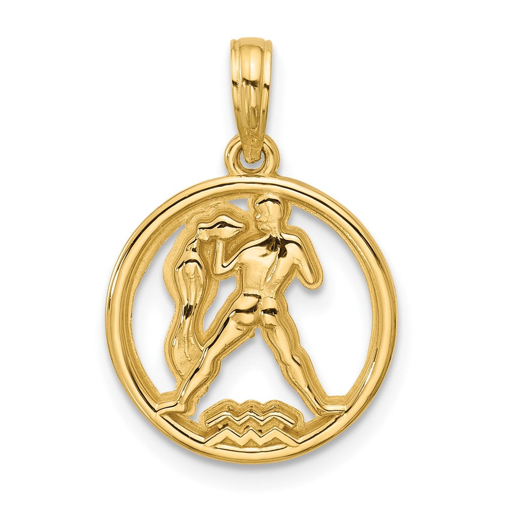 Charlie & Co Jewelry | 14k Polished Round Aquarius Pendant - Model D5743