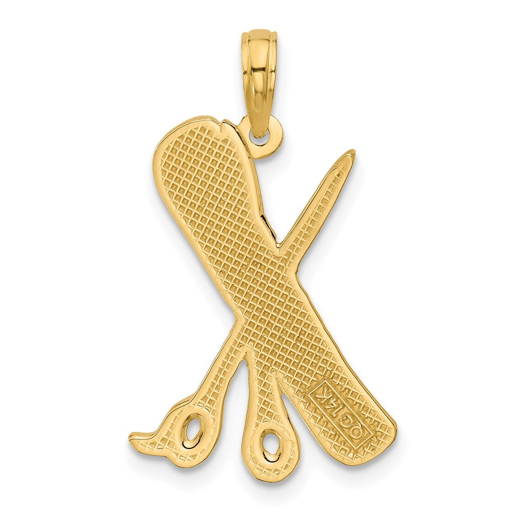 Charlie & Co Jewelry | 14k Polished Textured Scissor And Comb Pendant - Model D5748