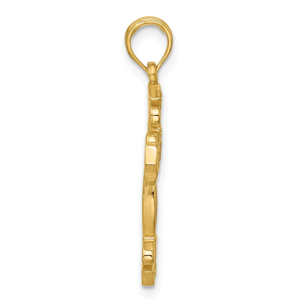 Charlie & Co Jewelry | 14k Polished Fancy Textured Cross Pendant - Model D5751
