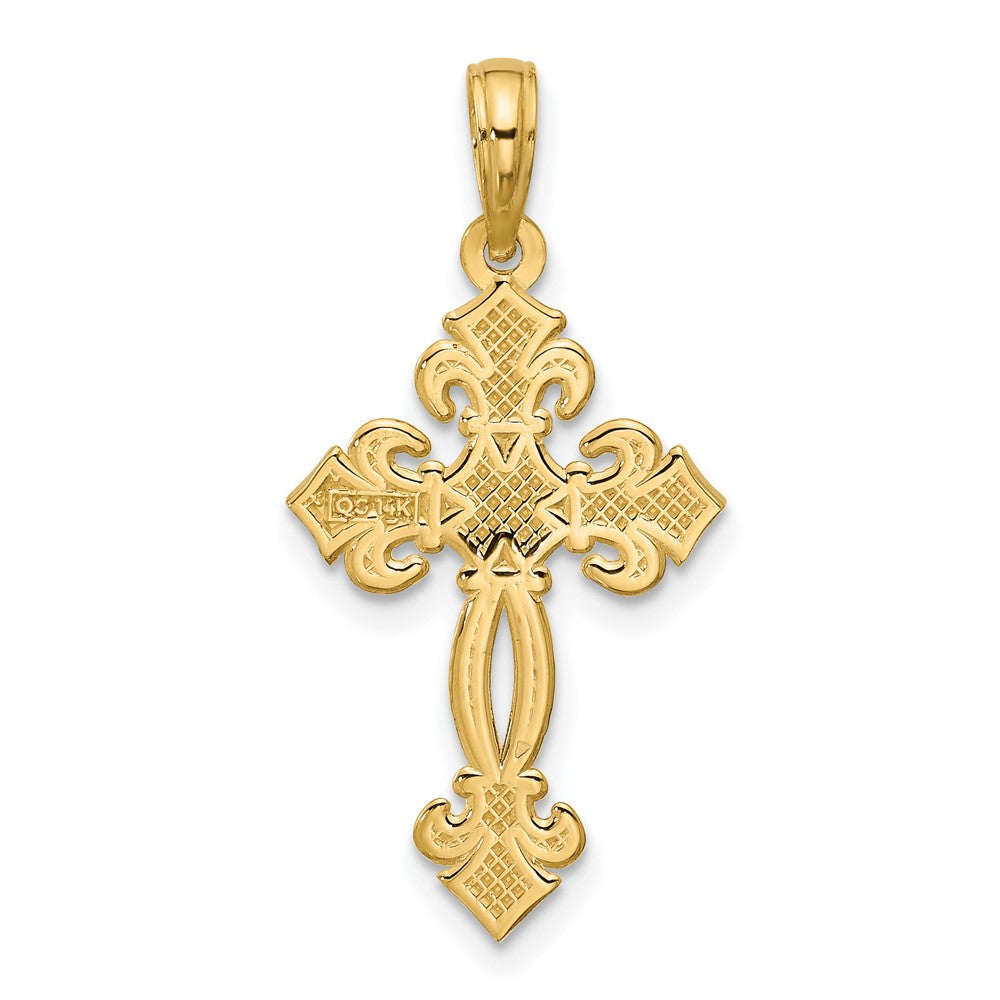 Charlie & Co Jewelry | 14k Polished Fancy Textured Cross Pendant - Model D5751