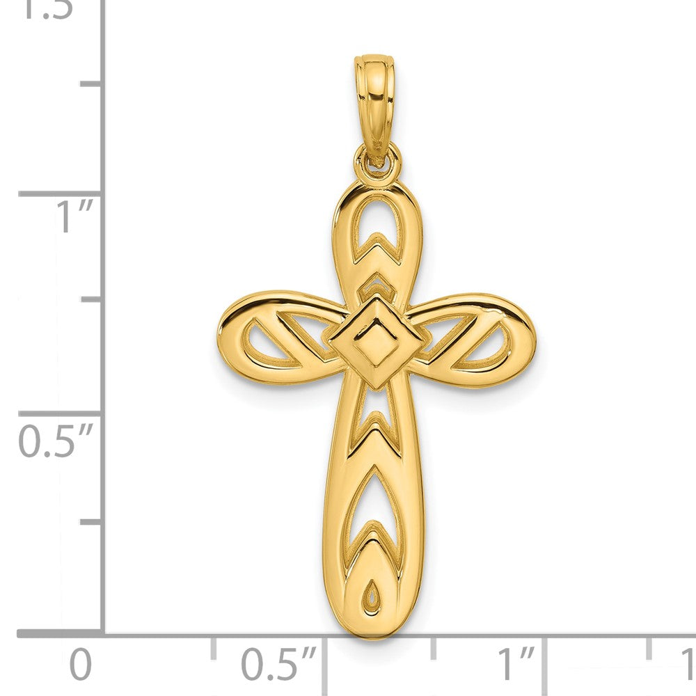 Charlie & Co Jewelry | 14k Polished Rounded Cross Pendant - Model D5752