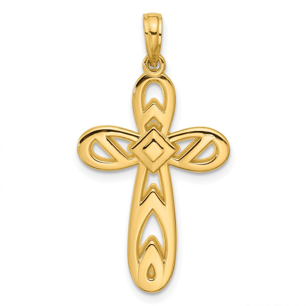 Charlie & Co Jewelry | 14k Polished Rounded Cross Pendant - Model D5752
