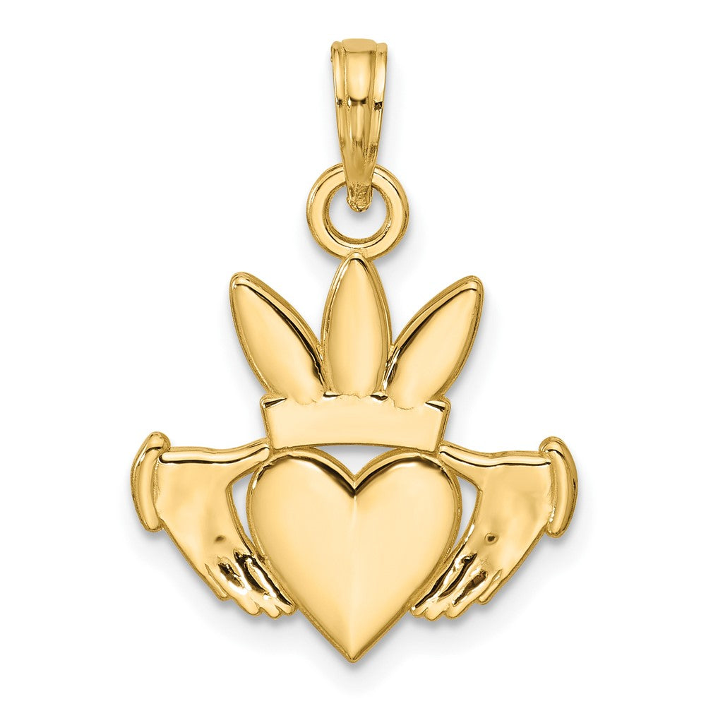 Charlie & Co Jewelry | 14k Polished Heart Crown Pendant - Model D5753