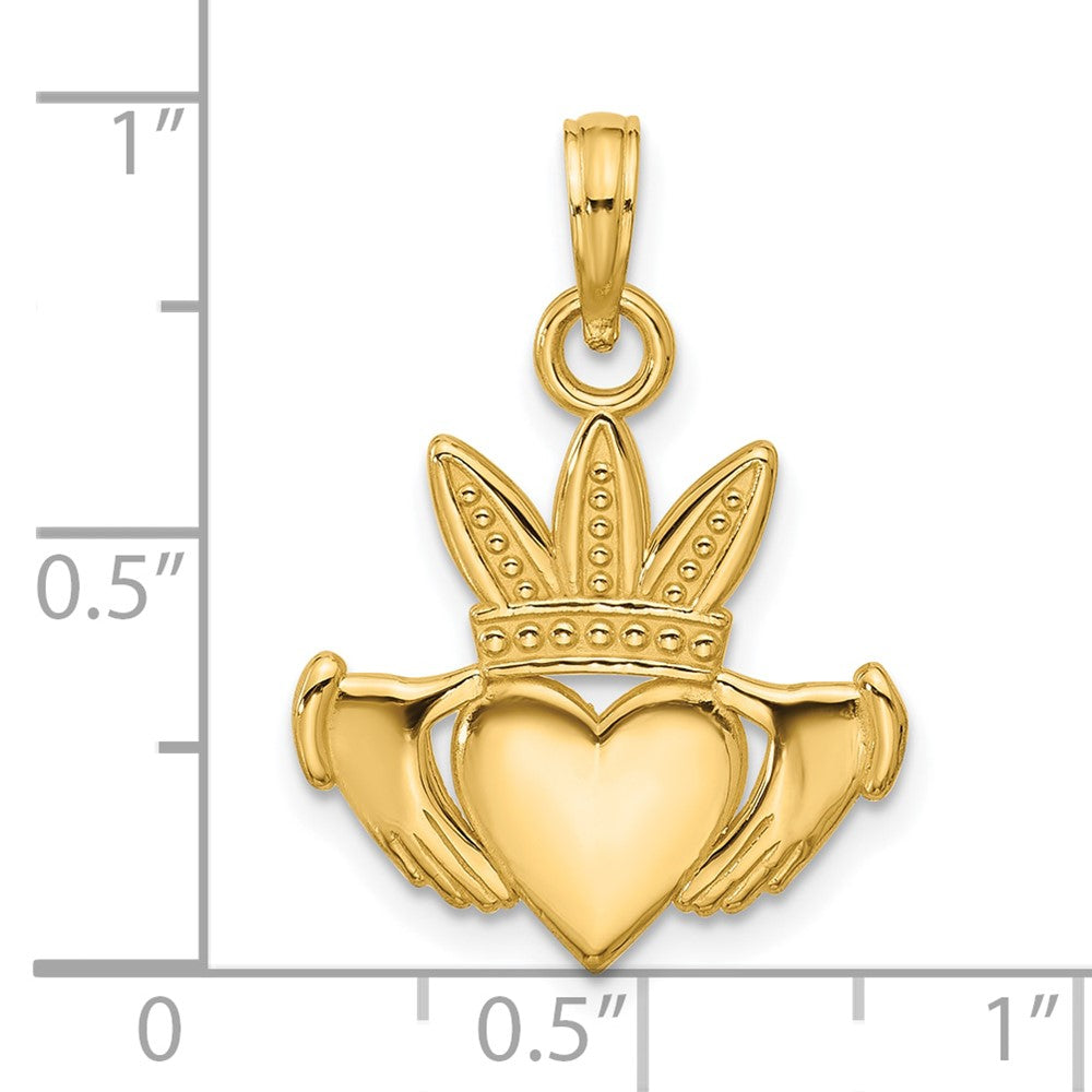 Charlie & Co Jewelry | 14k Polished Heart Crown Pendant - Model D5753