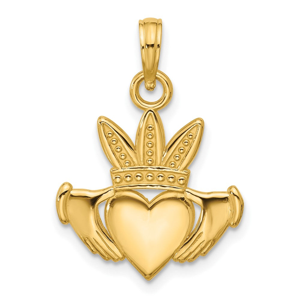 Charlie & Co Jewelry | 14k Polished Heart Crown Pendant - Model D5753