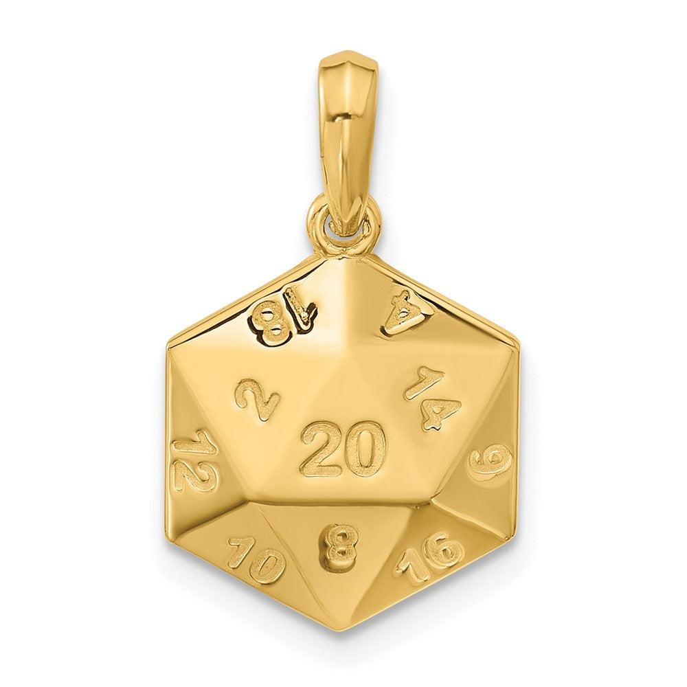 Charlie & Co Jewelry | 14k Polished D20 Twenty-sided Dice Pendant - Model D5754