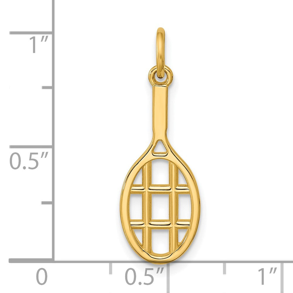Charlie & Co Jewelry | 14k Polished Tennis Racket Pendant - Model D5755