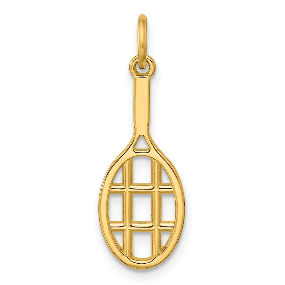 Charlie & Co Jewelry | 14k Polished Tennis Racket Pendant - Model D5755