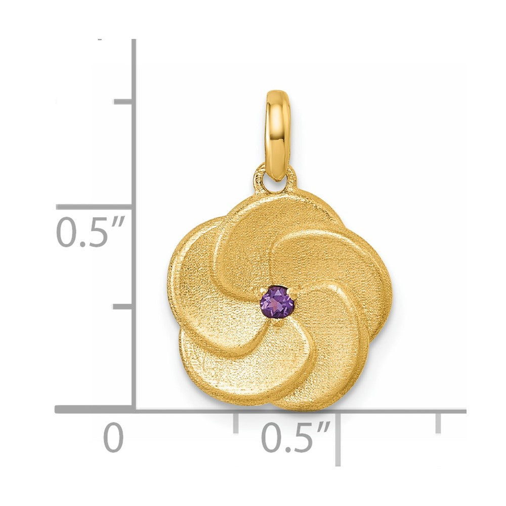 Charlie & Co Jewelry | 14k Satin Amethyst Flower Pendant - Model D5759