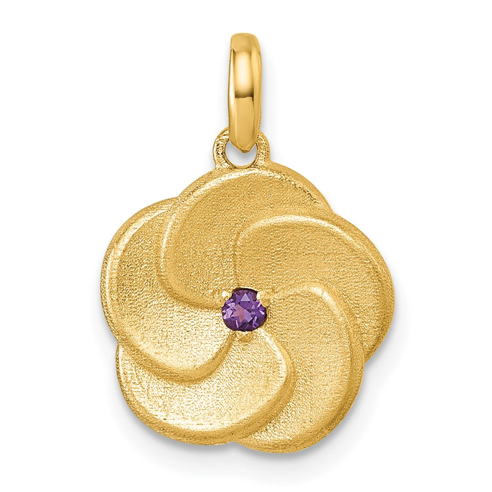 Charlie & Co Jewelry | 14k Satin Amethyst Flower Pendant - Model D5759