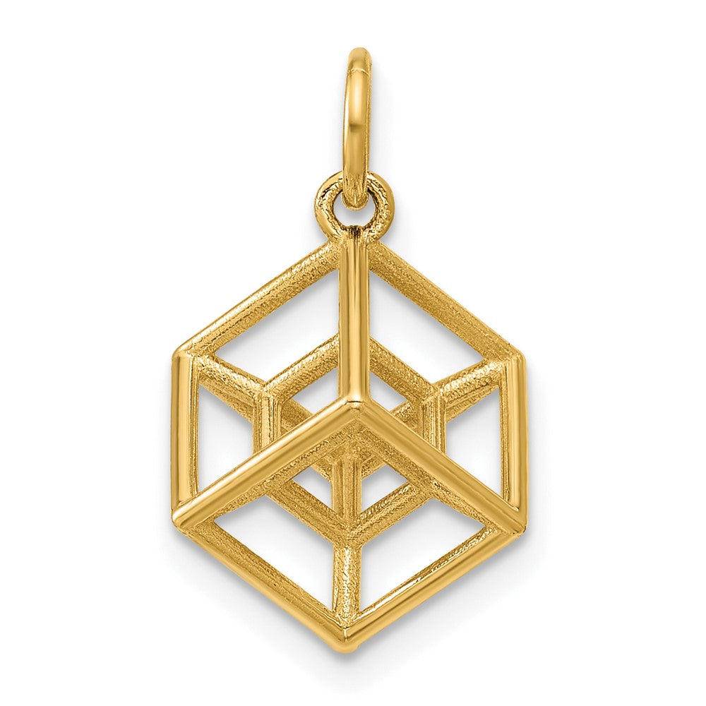 Charlie & Co Jewelry | 14k Polished Hypercube Shape Pendant - Model D5793