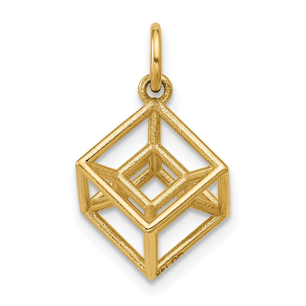 Charlie & Co Jewelry | 14k Polished Hypercube Shape Pendant - Model D5793