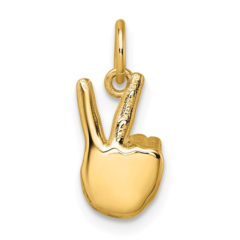 Charlie & Co Jewelry | 14k Polished Peace Hand Pendant - Model D5804