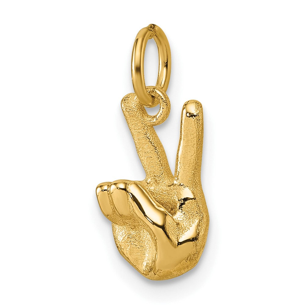 Charlie & Co Jewelry | 14k Polished Peace Hand Pendant - Model D5804