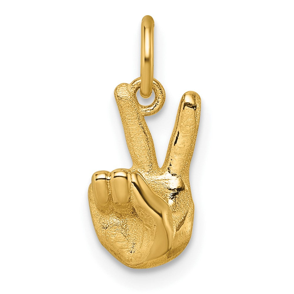 Charlie & Co Jewelry | 14k Polished Peace Hand Pendant - Model D5804