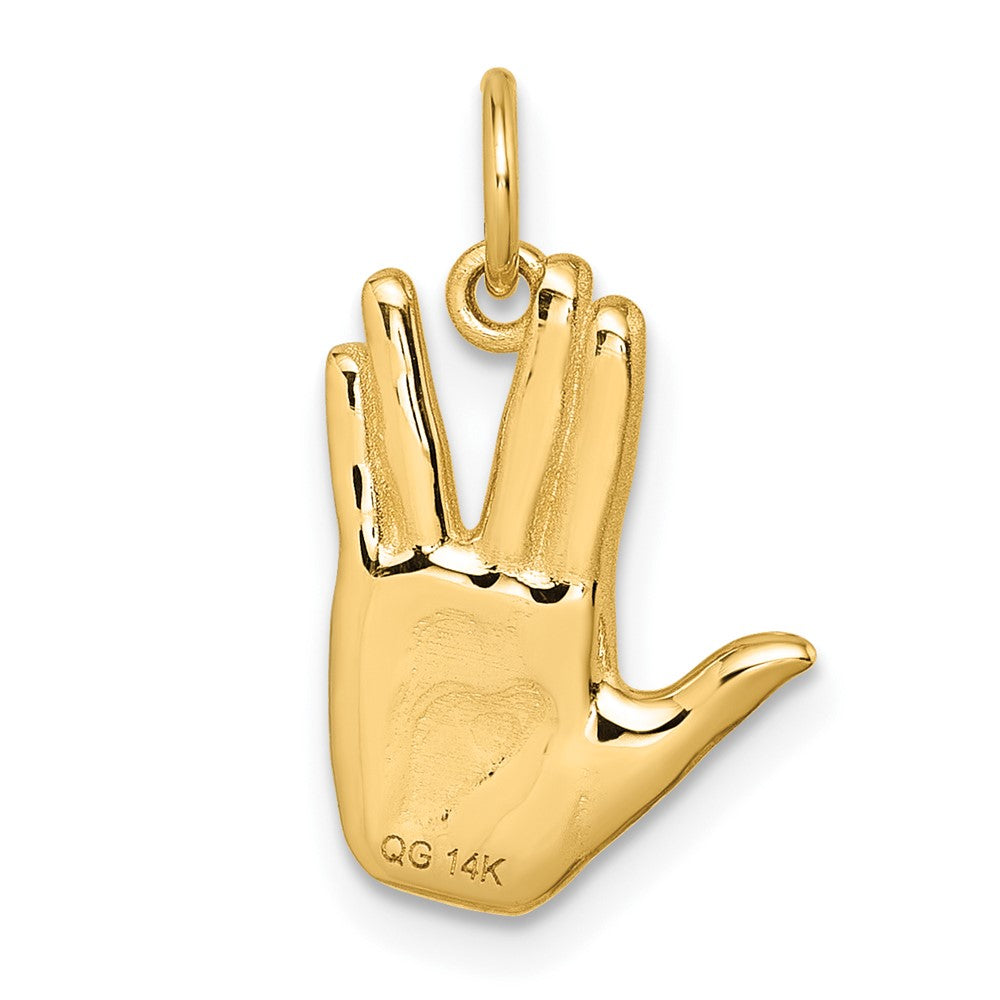 Charlie & Co Jewelry | 14k Polished Live Long And Prosper Hand Pendant - Model D5806