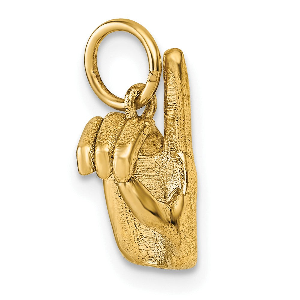 Charlie & Co Jewelry | 14k American Sign Language Alphabet Fingerspelling Sign D Pendant - Model D5808D