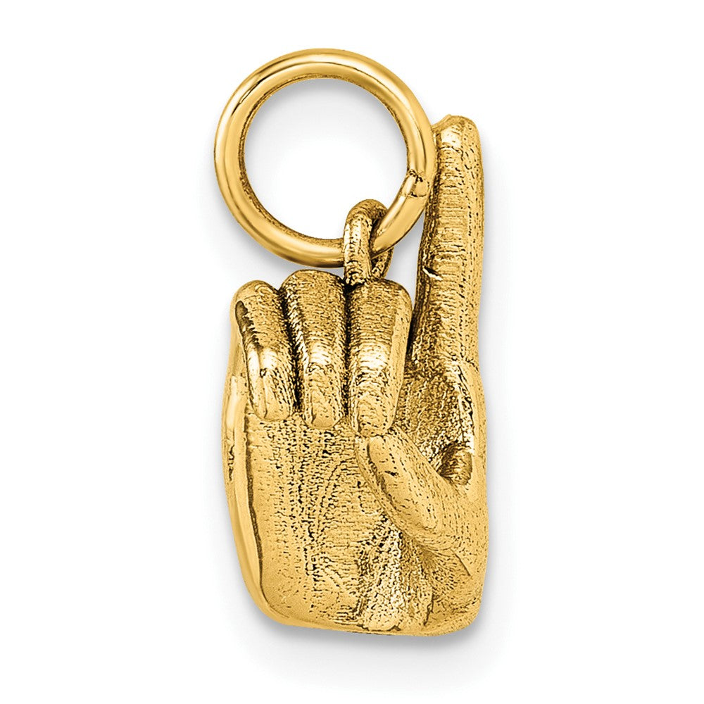 Charlie & Co Jewelry | 14k American Sign Language Alphabet Fingerspelling Sign D Pendant - Model D5808D