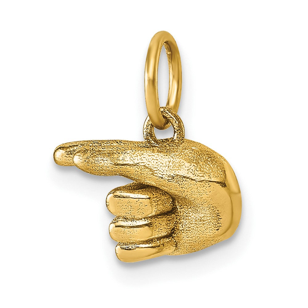Charlie & Co Jewelry | 14k American Sign Language Alphabet Fingerspelling Sign G Pendant - Model D5808G