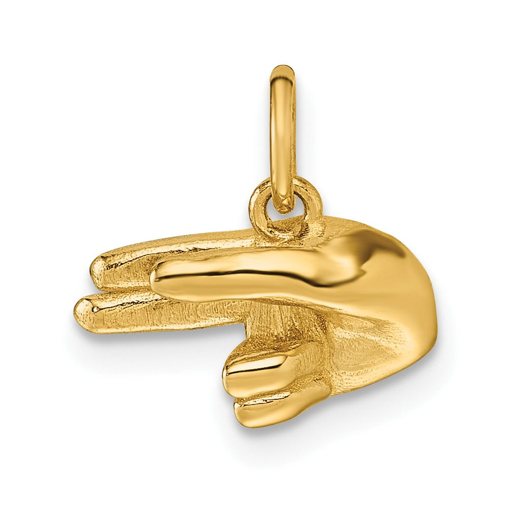 Charlie & Co Jewelry | 14k American Sign Language Alphabet Fingerspelling Sign H Pendant - Model D5808H