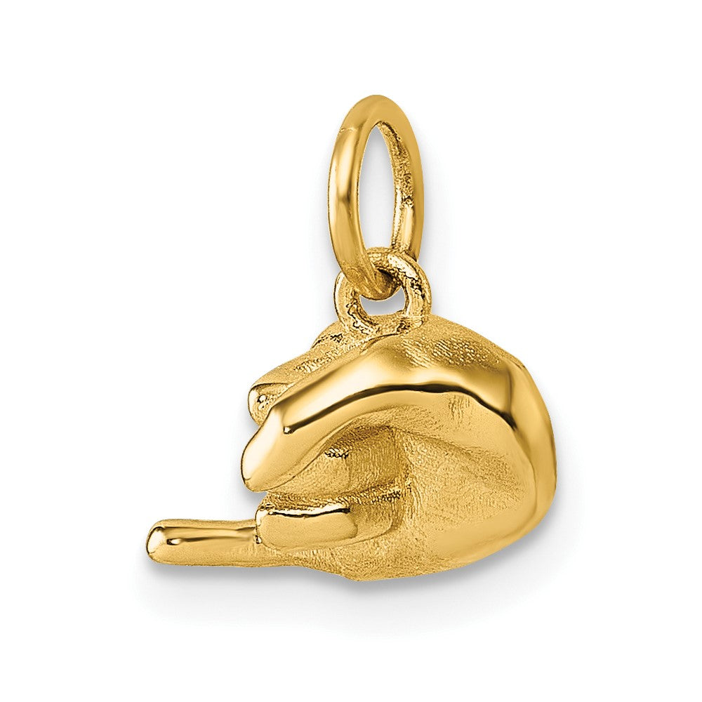 Charlie & Co Jewelry | 14k American Sign Language Alphabet Fingerspelling Sign J Pendant - Model D5808J