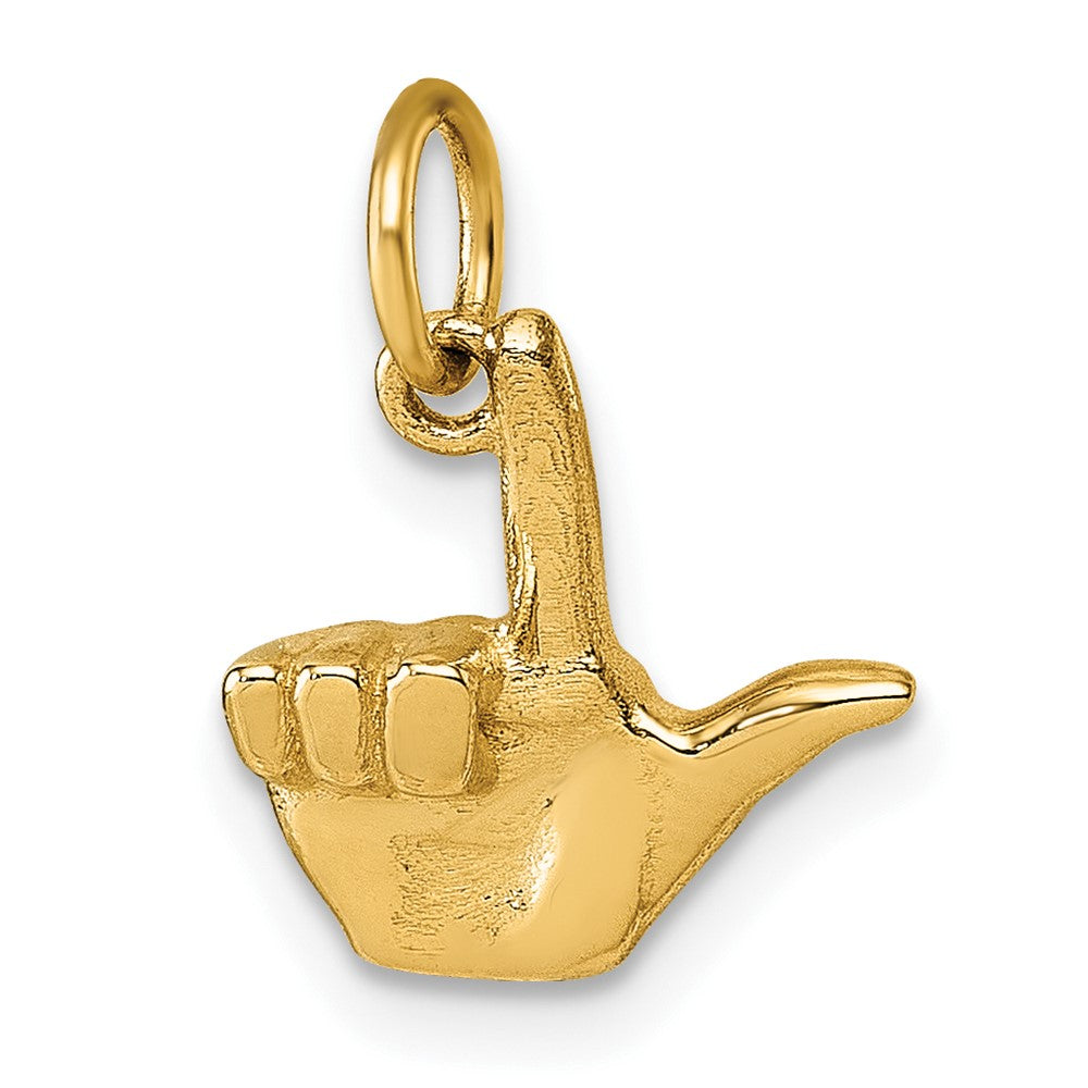 Charlie & Co Jewelry | 14k American Sign Language Alphabet Fingerspelling Sign L Pendant - Model D5808L