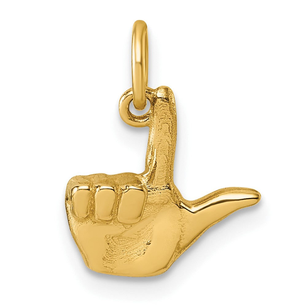 Charlie & Co Jewelry | 14k American Sign Language Alphabet Fingerspelling Sign L Pendant - Model D5808L
