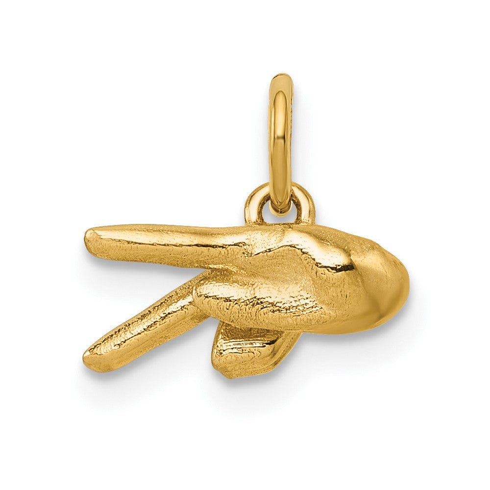 Charlie & Co Jewelry | 14k American Sign Language Alphabet Fingerspelling Sign P Pendant - Model D5808P