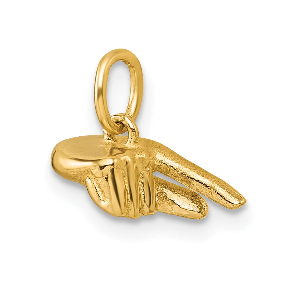 Charlie & Co Jewelry | 14k American Sign Language Alphabet Fingerspelling Sign Q Pendant - Model D5808Q