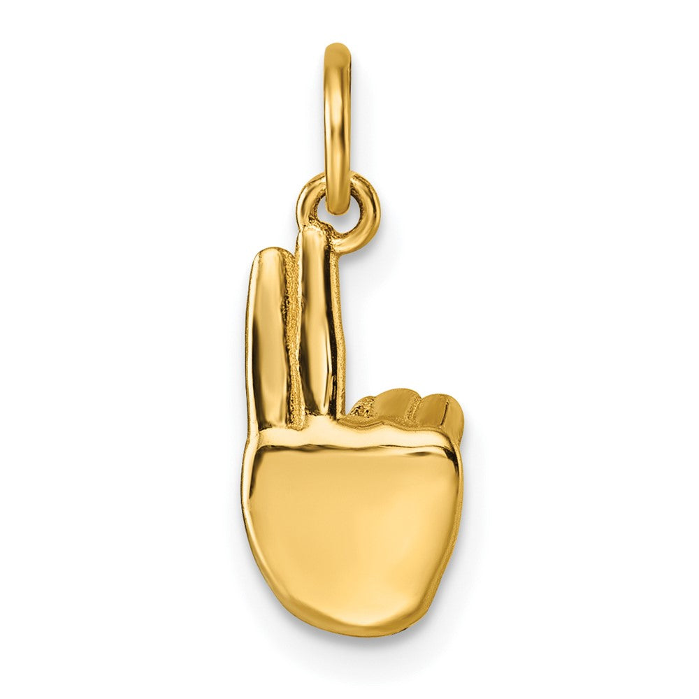 Charlie & Co Jewelry | 14k American Sign Language Alphabet Fingerspelling Sign U Pendant - Model D5808U
