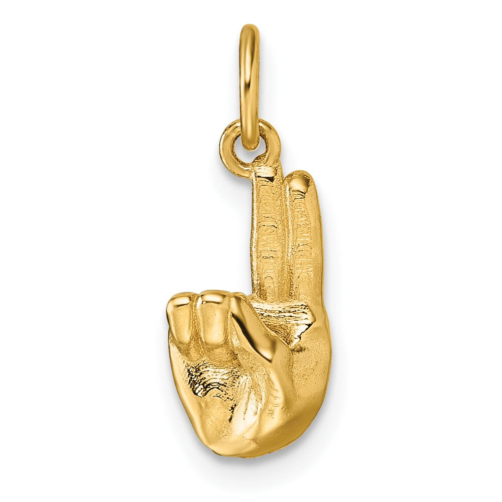 Charlie & Co Jewelry | 14k American Sign Language Alphabet Fingerspelling Sign U Pendant - Model D5808U