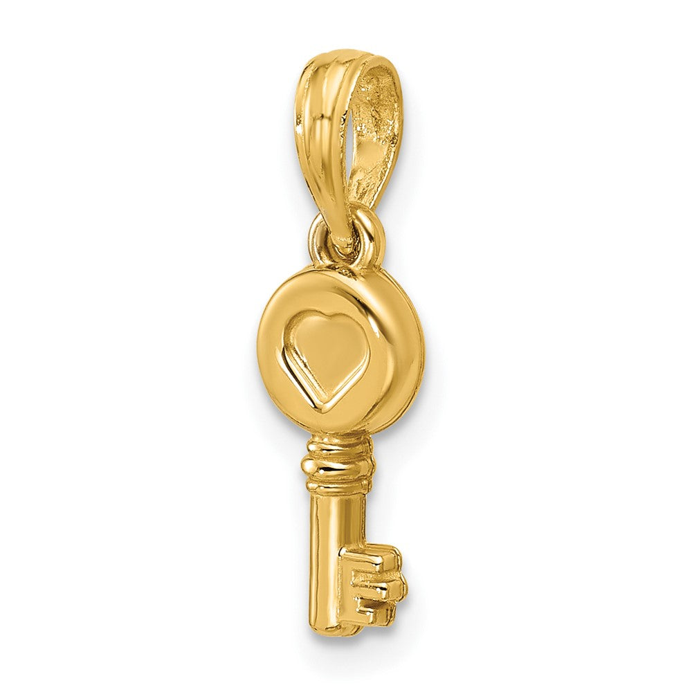 Charlie & Co Jewelry | 14k Polished Heart Key Pendant - Model D5815