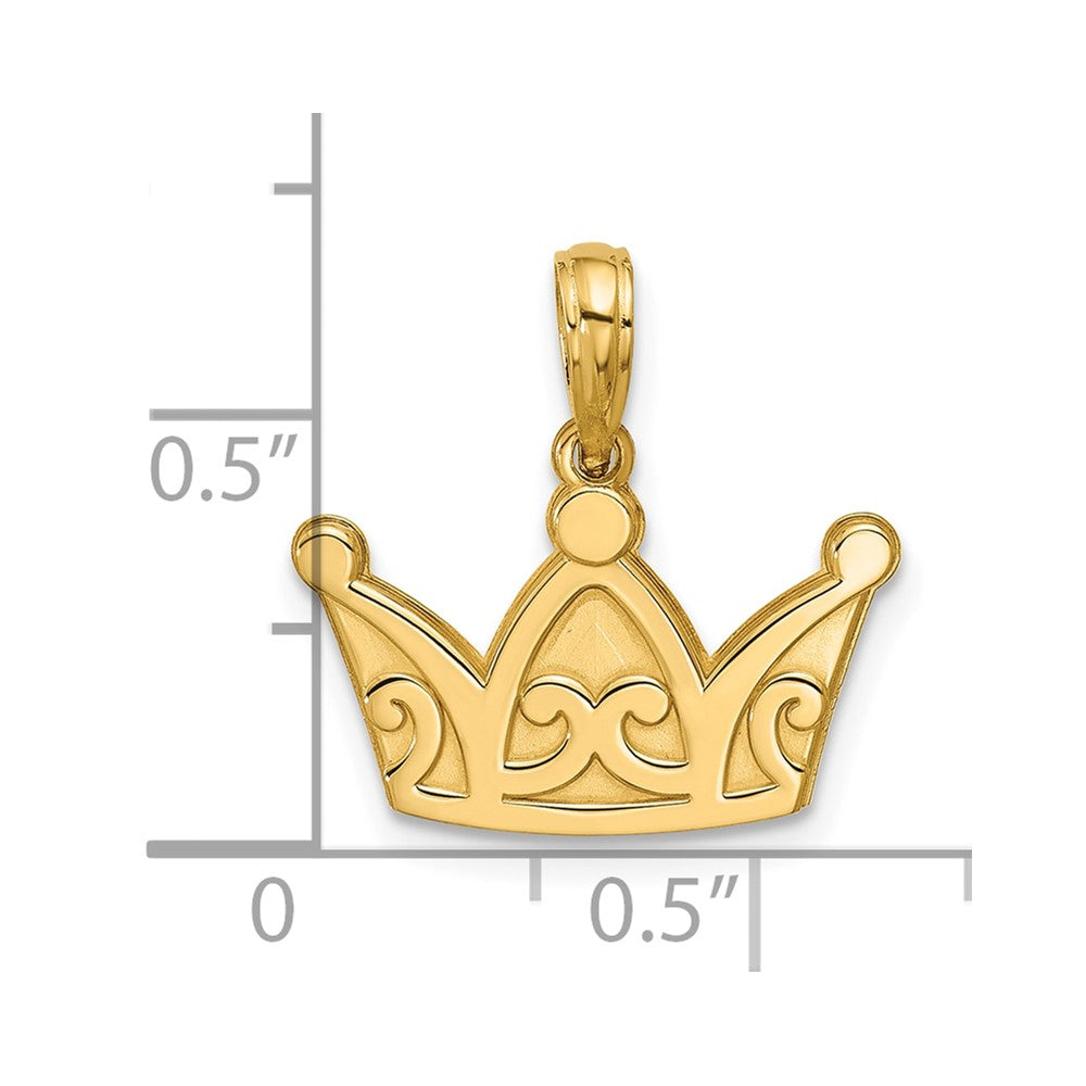 Charlie & Co Jewelry | 14k Polished Crown Pendant - Model D5818