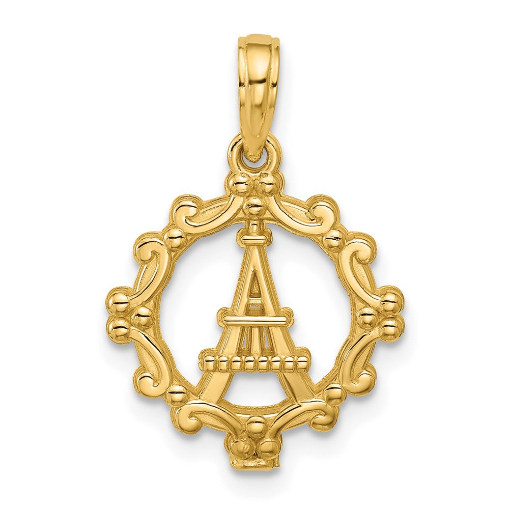 Charlie & Co Jewelry | 14k Polished Eiffel Tower W/separate Heart Pendant - Model D5820