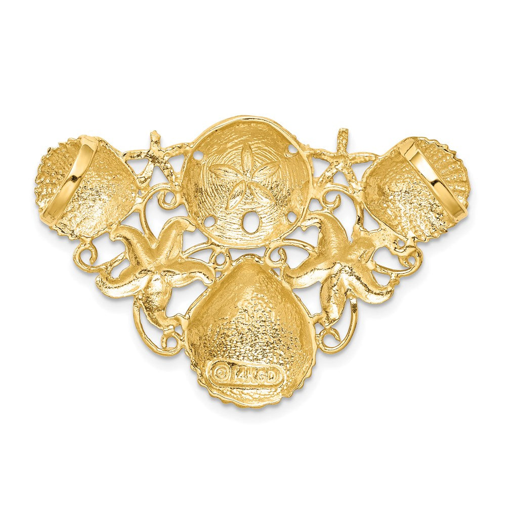 Charlie & Co Jewelry | 14k Sea Life Diamond-cut Omega Slide - Model D584
