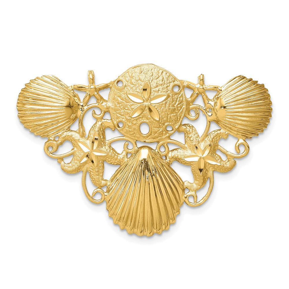 Charlie & Co Jewelry | 14k Sea Life Diamond-cut Omega Slide - Model D584