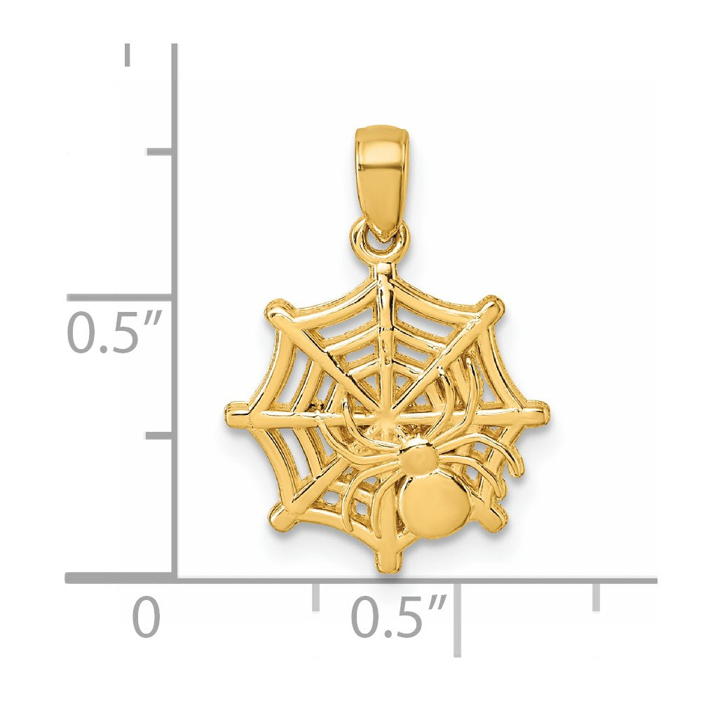 Charlie & Co Jewelry | 14k Polished Spider Web Pendant - Model D5851