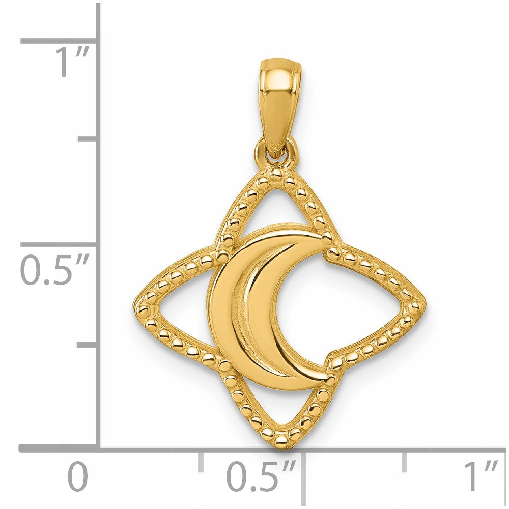Charlie & Co Jewelry | 14k Polished Moon And Star Pendant - Model D5852