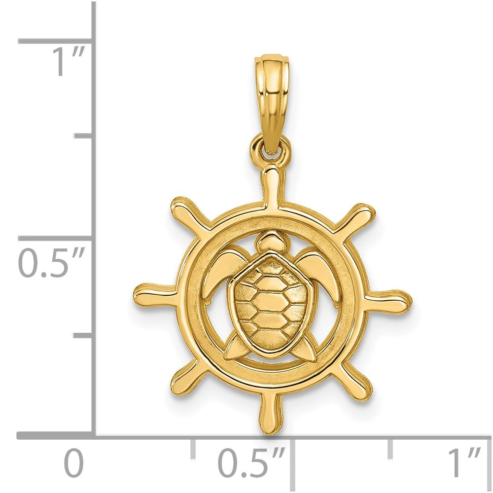 Charlie & Co Jewelry | 14k Polished Turtle Helm Pendant - Model D5854