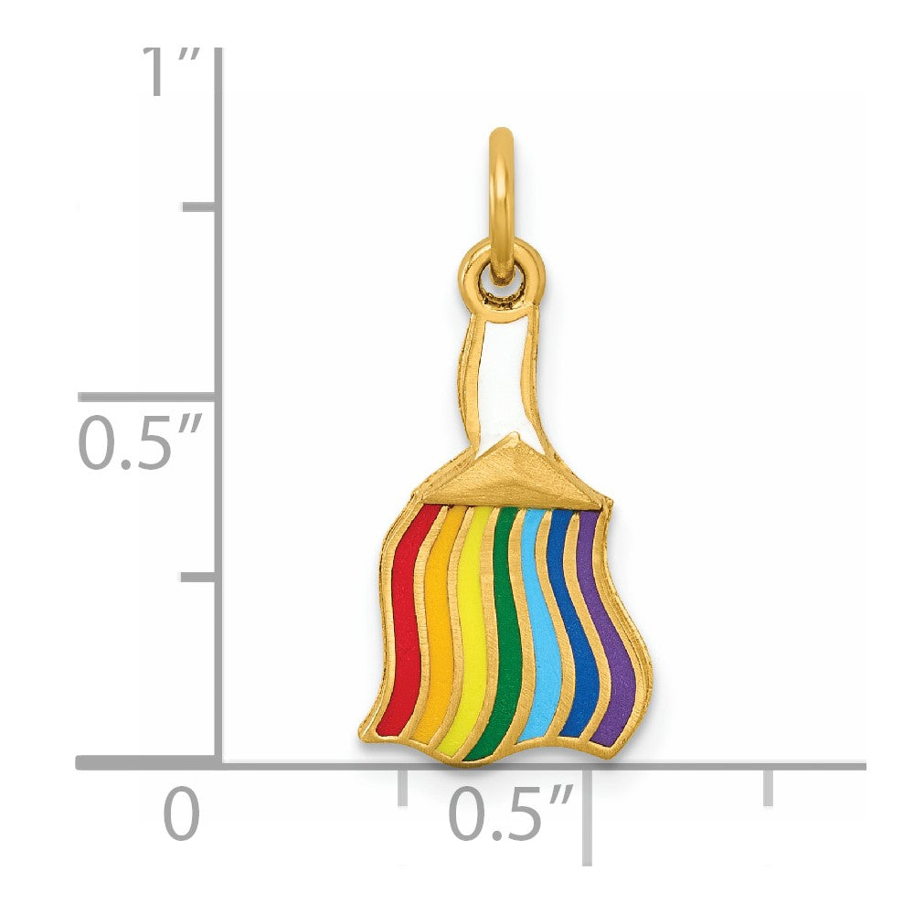 Charlie & Co Jewelry | 14k Polished Enameled Rainbow Brush Pendant - Model D5862