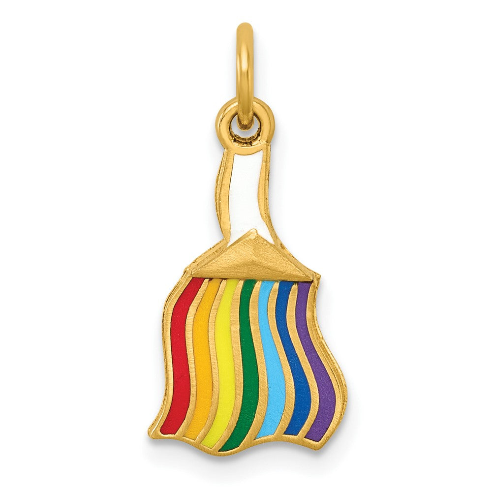 Charlie & Co Jewelry | 14k Polished Enameled Rainbow Brush Pendant - Model D5862