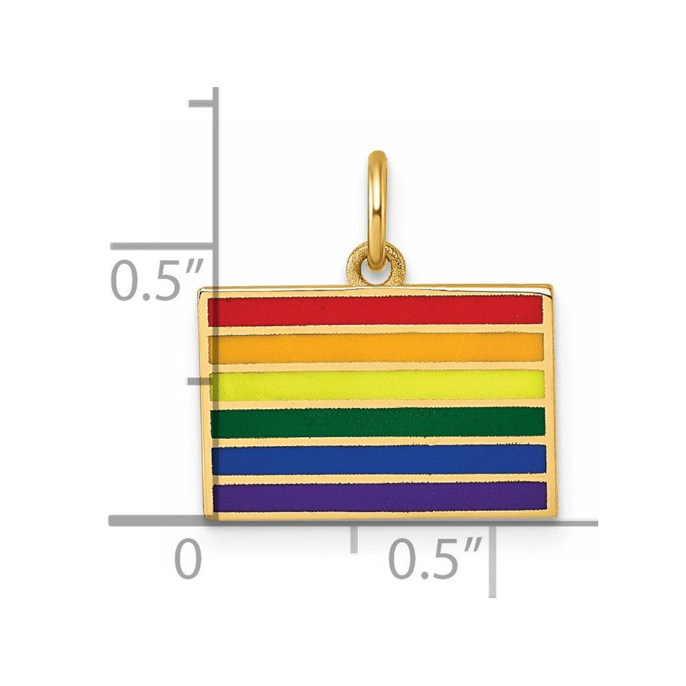 Charlie & Co Jewelry | 14k Polished Enameled Rainbow Flag Pendant - Model D5865