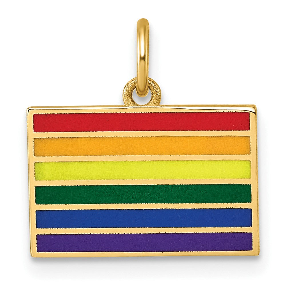 Charlie & Co Jewelry | 14k Polished Enameled Rainbow Flag Pendant - Model D5865