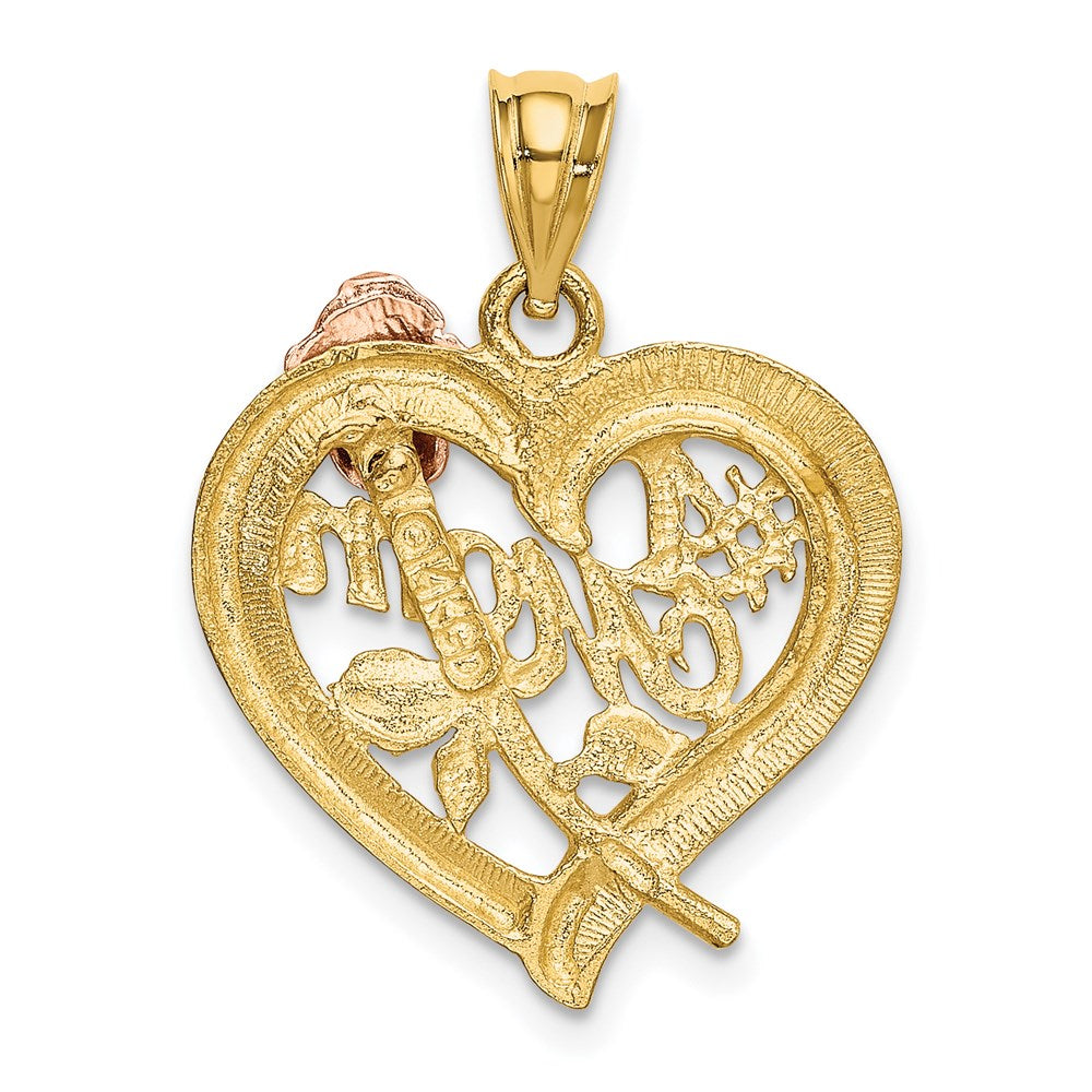 Gold Number 1 Mom Heart Charm Necklace - Model D639 - Charlie & Co. Jewelry