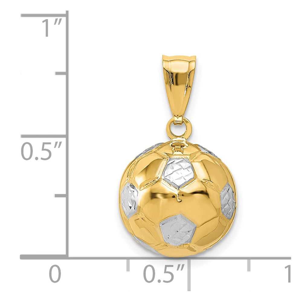 14K Yellow & White Gold Soccer Ball Charm Pendant - Charlie & Co. Jewelry