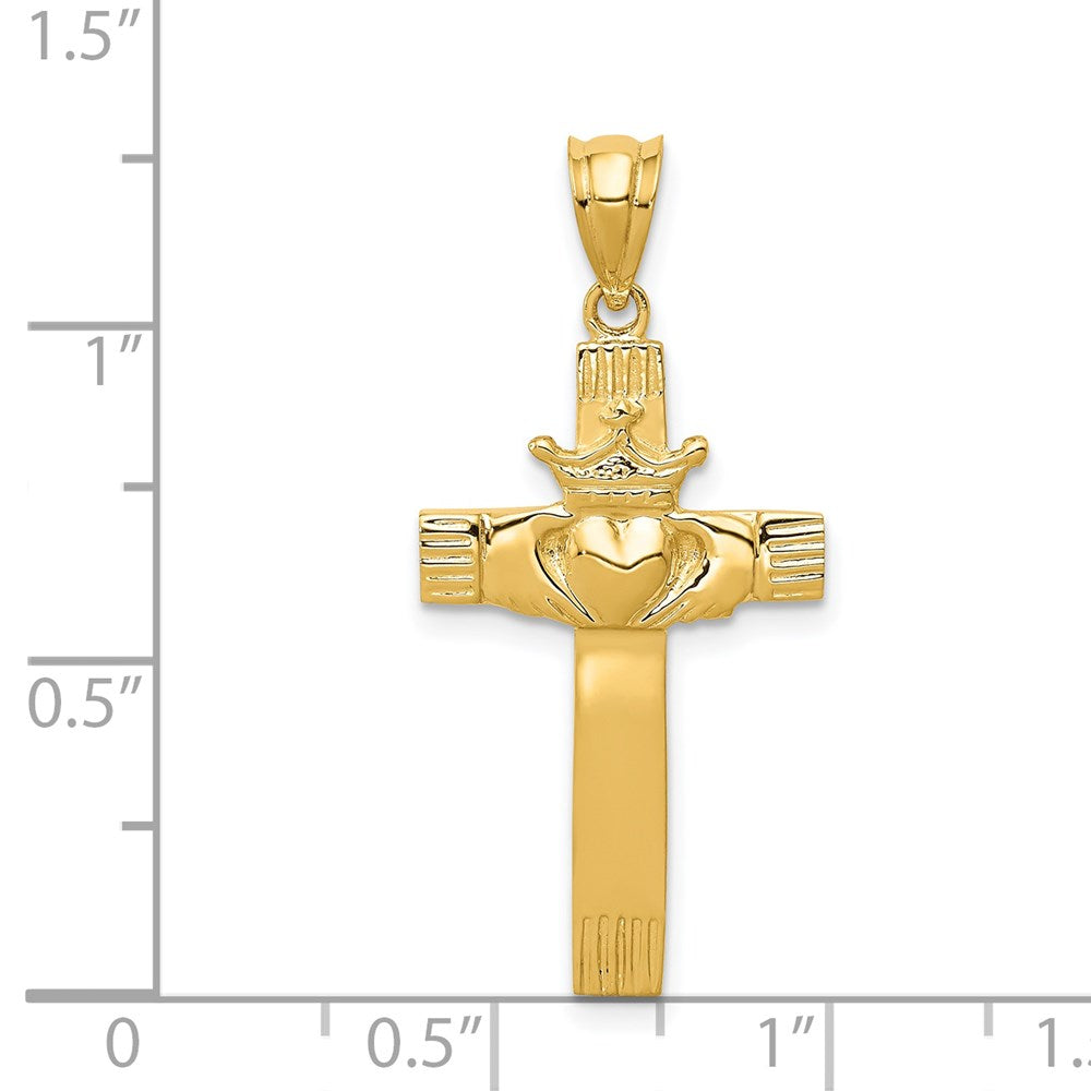Charlie & Co Jewelry | 14k Claddagh Cross Pendant - Model D853